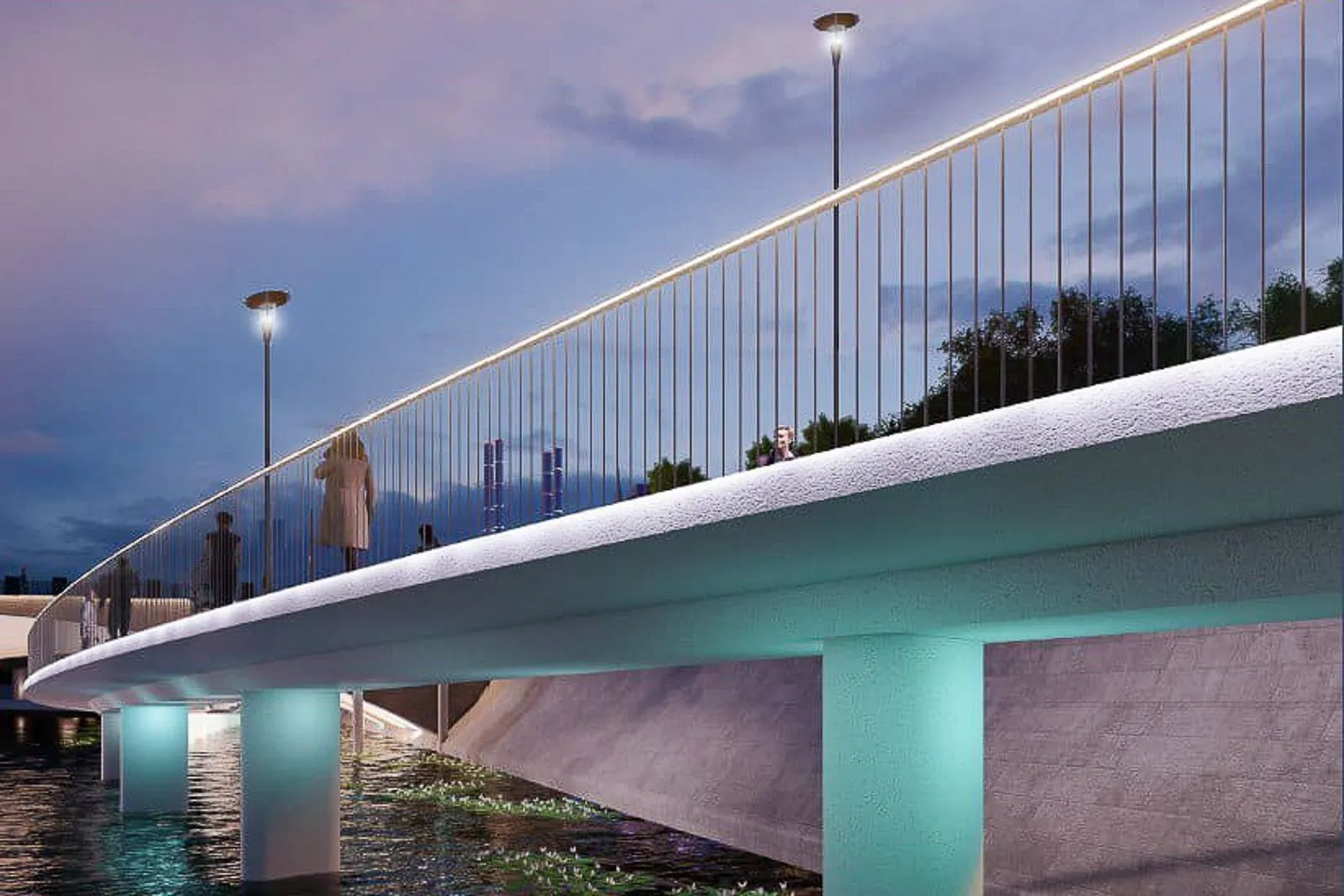 На Болотной набережной начали строить пешеходный мост