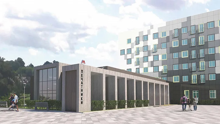 Завершается строительство нового вестибюля станции «Печатники» БКЛ метро